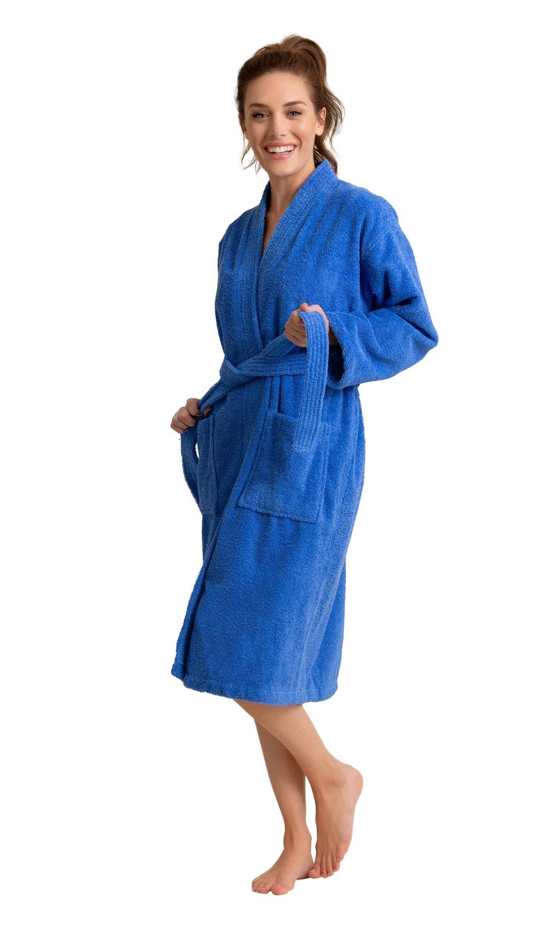 Soft Touch Linen - Premium Women's Terry Cloth Bathrobe - Absorbent & Lightweight - Deluxe Turkish Bathrobe for Women - Towel-like Material (Royal Blue, Medium) - Image 3
